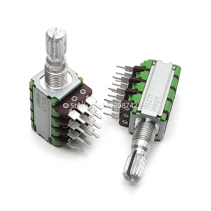 오디오 볼륨 전위차계 샤프트 길이 20mm, 1 피스 12 타입 정밀 전위차계, 4 링크 12 핀, A10K * 4 스피커