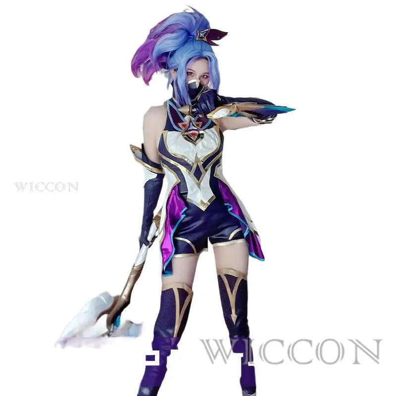 

Game LOL Star Guardian Akali Cosplay League Of Legends Women Sexy Set Costume Halloween Christmas Party Cos Dress Outfit Fullset