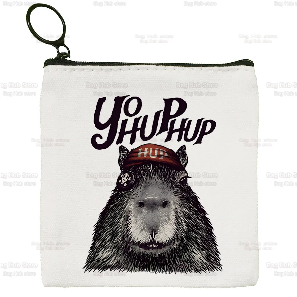 

Capybara Capibara Canvas Coin Purse Custom Logo Storage Cartoon Don't Worry Be Capy Pouch Canvas Bag Coin Bag Key Coin Purse