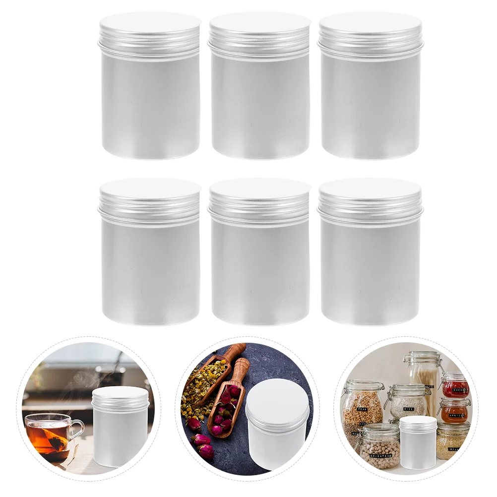 

6 Pcs Aluminum Box Empty Bulk Container Cosmetics Cream Refillable Container Small for Travel Can