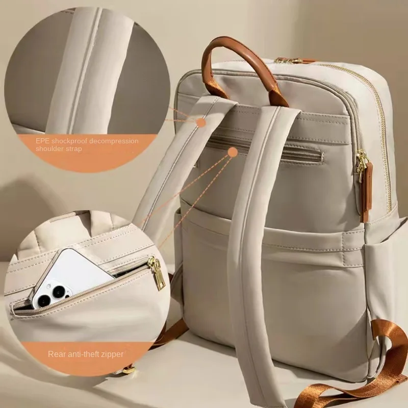 New Women's Backpack Women's Elegant Waterproof Anti-theft Travel Bag Fashion Casual Academy High School Laptop Backpack Oxford