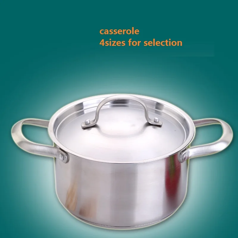 

Free shipping Soup pots casserole high quality SS#304 stainless steel soup pot thickening big cookware general no coating