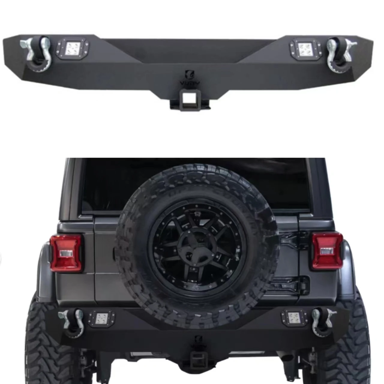 

HW 4X4 Offroad Car Accessories Rear Bumper with Dring and LED for Wrangler JL 2018+