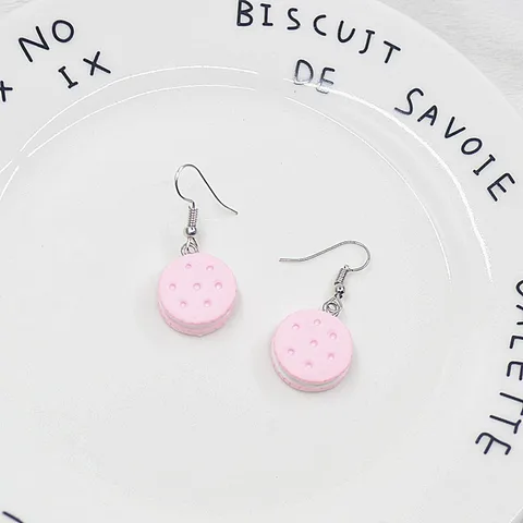 Fashion Summer Women's Strawberry Cake Earrings Resin Handmade Cute Girl Children's Gift Biscuit Cake Food Donut Jewelry