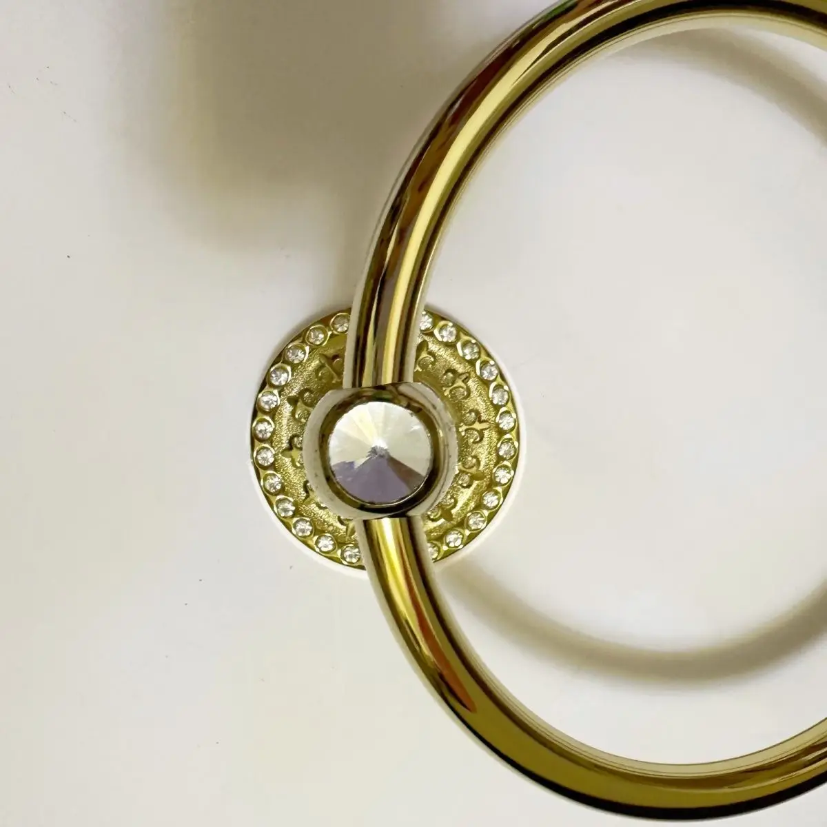 European Light Luxury Towel Ring Punched Gold Diamond Hanging Ring Bathroom Bathroom