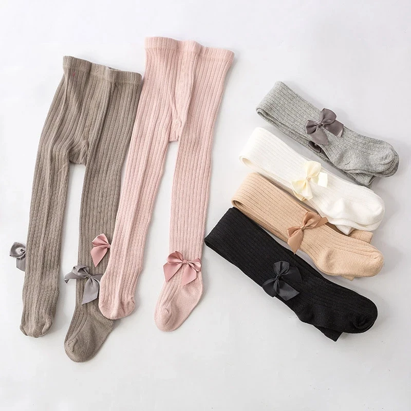 Girls' Cotton Bowknot Tights 2