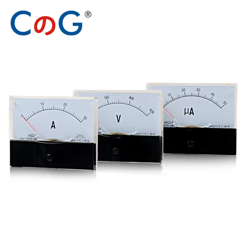 

44C2 DC A mA μA V 1A 2A 3A 10A 15A 75mA 100UA 500V Analog Panel AMP Current Meter Gauge Voltage Amperimetro Amperemeter Ammeter