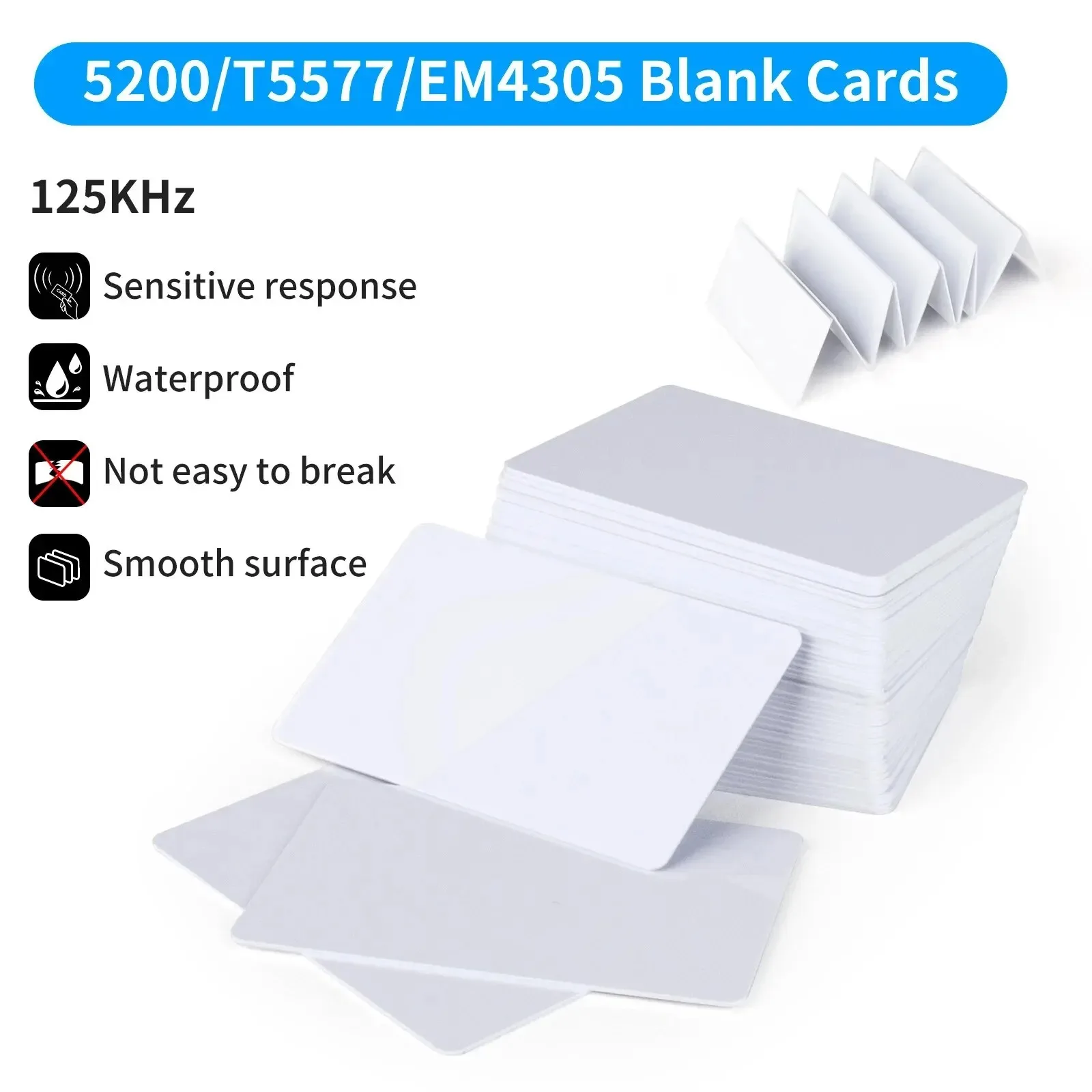 RFID Cards 10pcs/20pcs Rewritable 125KHz RFID T5577/5200/EM4305 Blank Card Smart Access Control Key Card Read Write Program Clone Cards