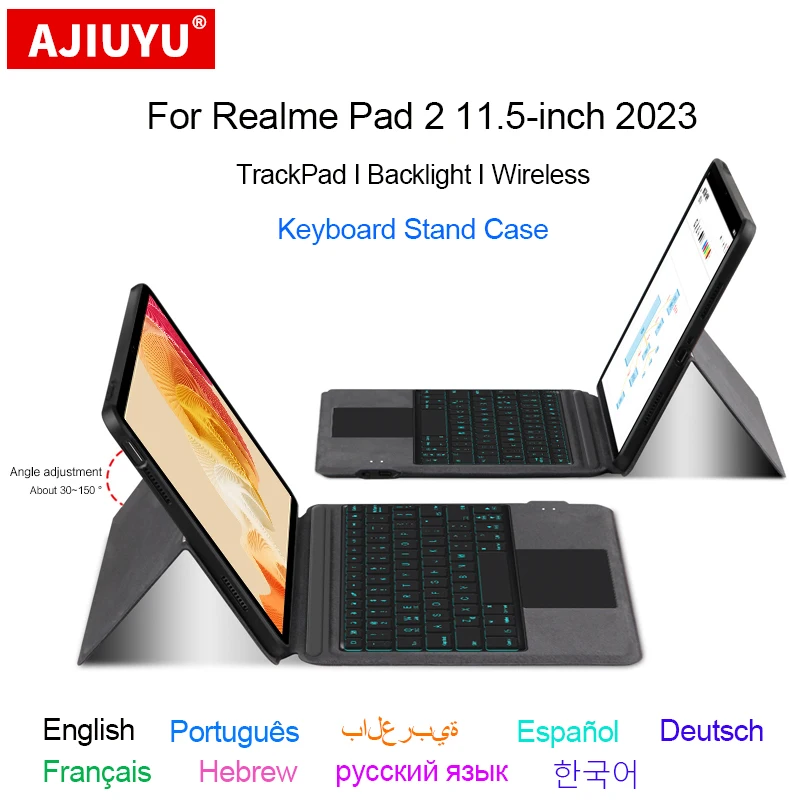 Trackpad Backlight Keyboard Case For Realme Pad 2023