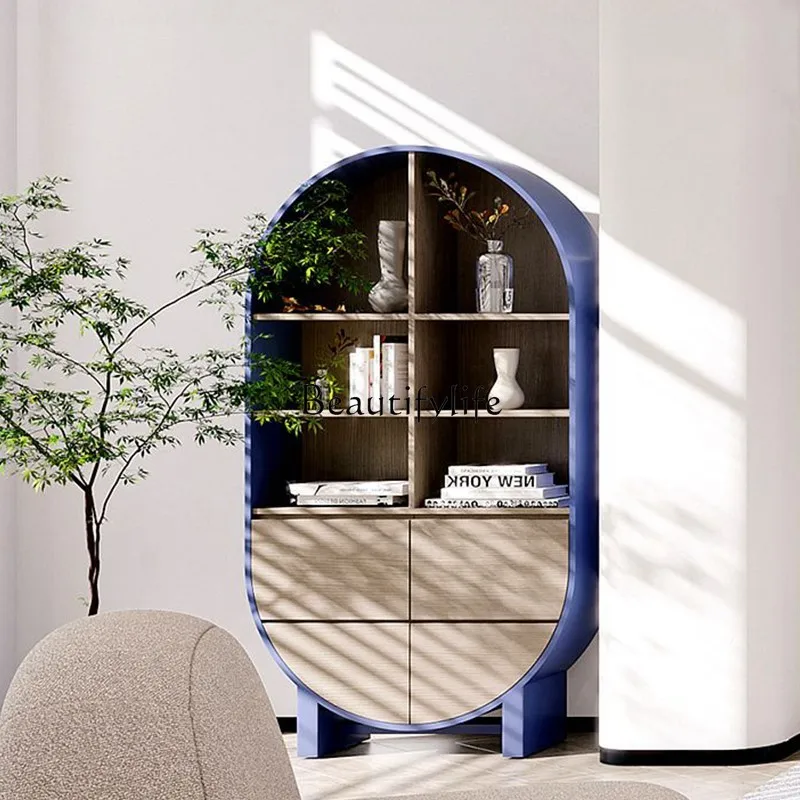 

Nordic Display Storage Display Cabinet Storage Bookcase Small Apartment Italian Retro Simple Bookshelf