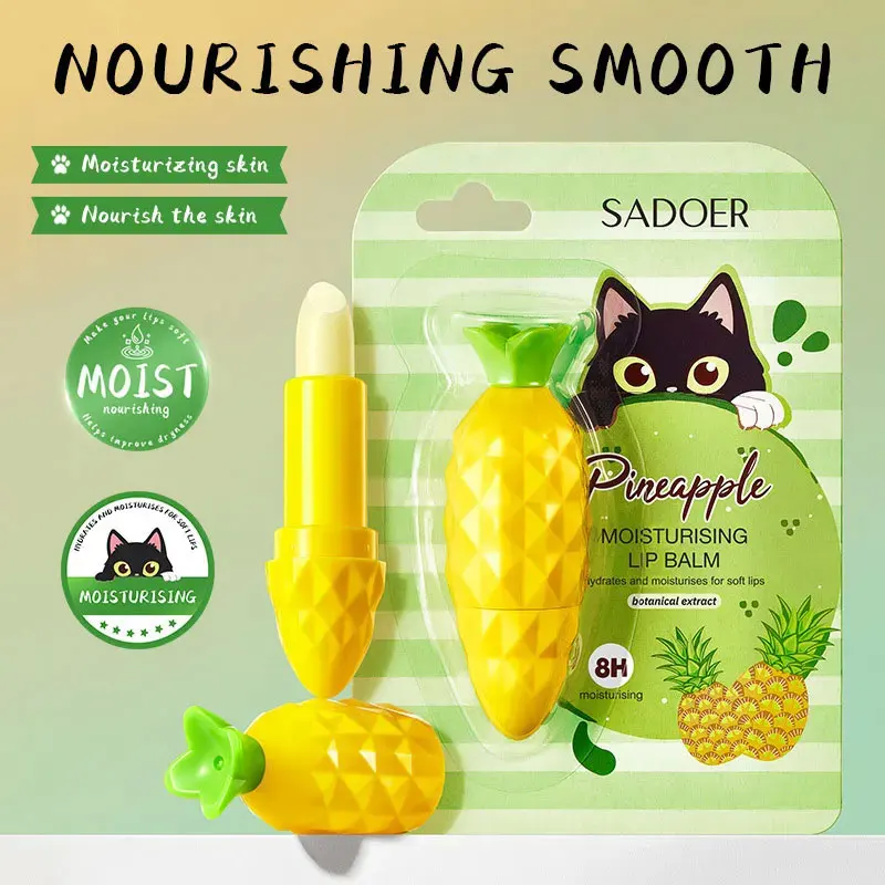 SADOER Banana Pineapple Lip Balm Long-acting Moisturizing Lip Treatment
