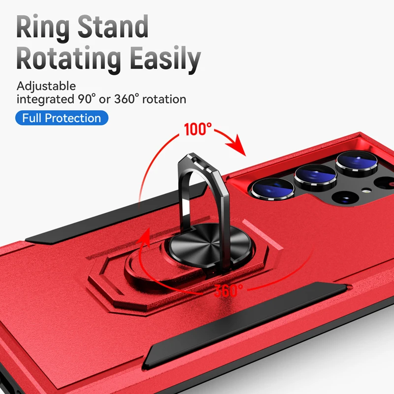 Bananq Metal Ring Stand Case Samsung S24 S23 S22 S21 Ultra S10 Plus S20 FE Cover For Galaxy A14 4G A54 5G A04S A05S A15_voghion.com