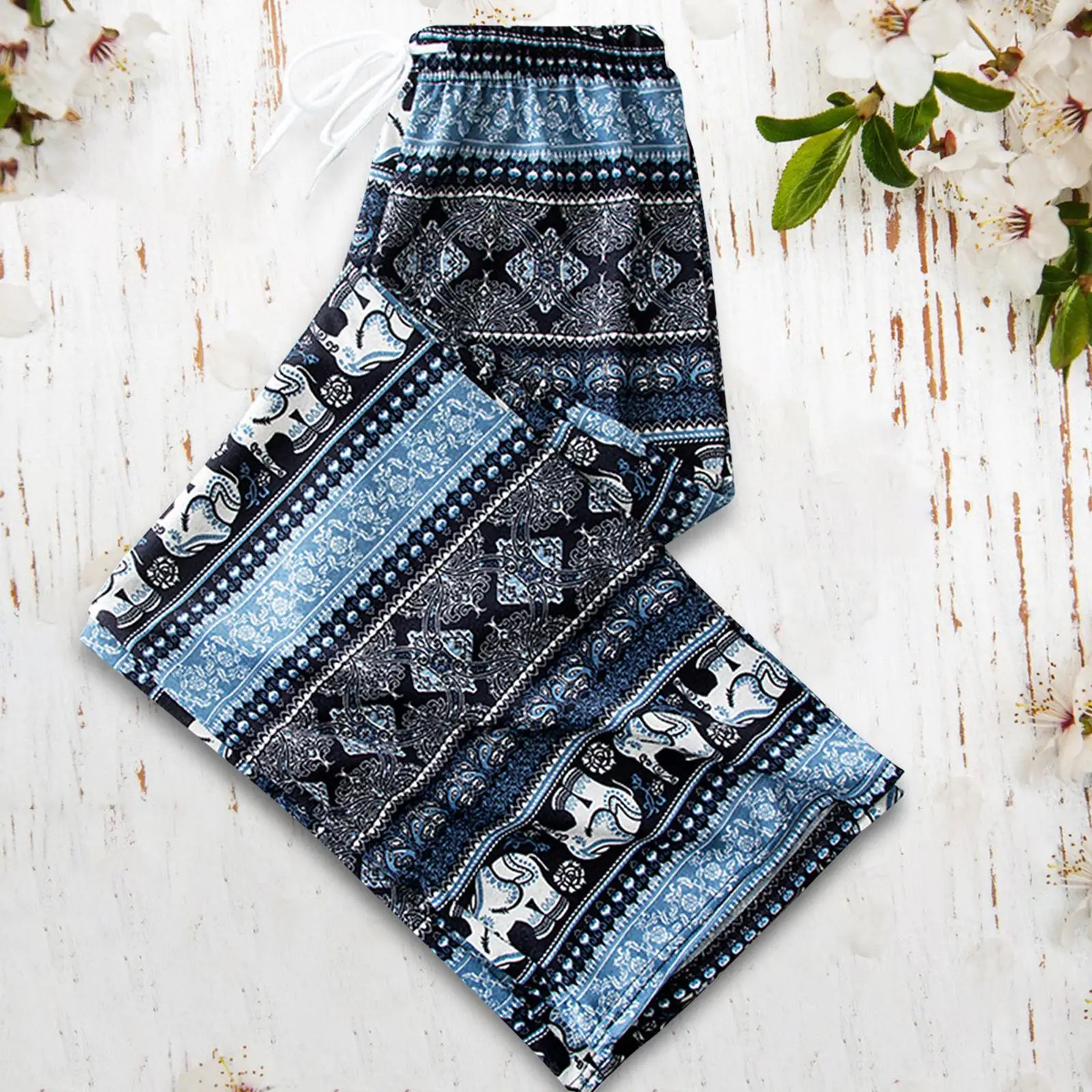 Harem Pants Women High Waist Outfits elephant Thai Casual Clothing Wide Leg Hippie Pants for Lounge Yoga Men 3