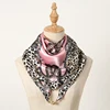 Fashion Leopard Print Chain Square Scarf Shawl Magnetic Suction Design Satin Slik Towel For Women Casual Scarves Wholesale 2