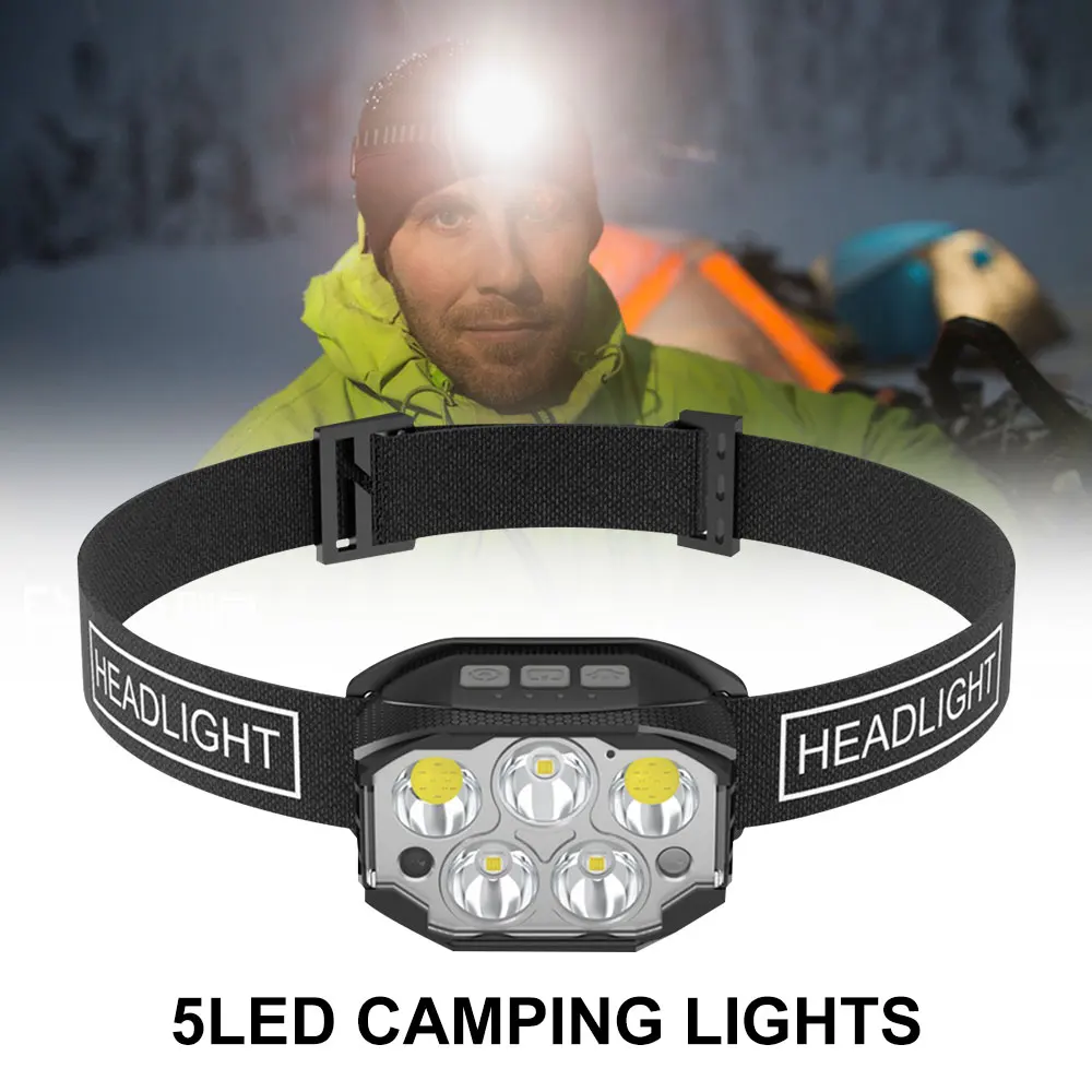 

XPE COB Motion Sensor Headlight Rechargeable Headlamp Flashlight Outdoor Work Light Emergency Lamp Waterproof Camping Lamp