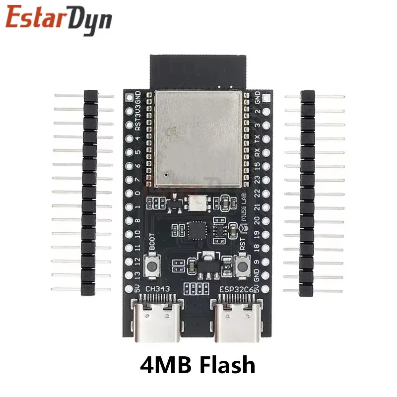 ESP32-C6 ESP32 WiFi+Bluetooth Internet Of Things Dual Type-C Development Board ESP 32 Core Board ESP32-C6-DevKit C N4R2