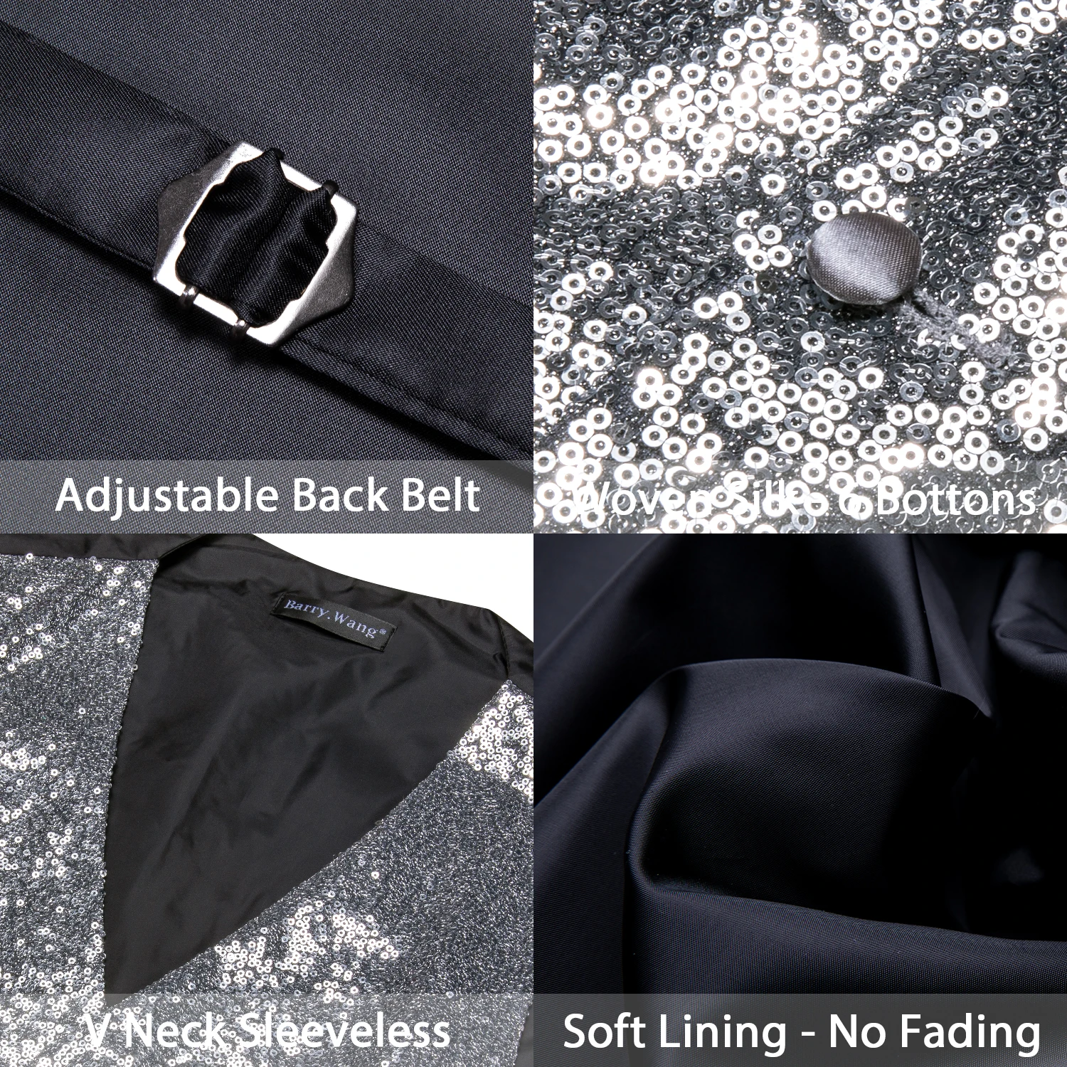 Barry.Wang Nolvety Shining Men Vest Casual Stylish 15 Colors Waistcoat with Bowtie Sleeveless Jacket Male Wedding Party Prom