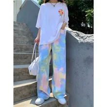 

Large Female Casual Pants High Street Spring Autumn Student Straight Thin Tube Loose Wide Leg 2022 Women's Joker Straight Jeans