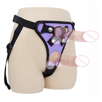 Men's Strap on Realistic Dildo Pants for Men Double Dildos with Rings Man Strapon Harness Belt Adult Games Adult Sex Toys 6