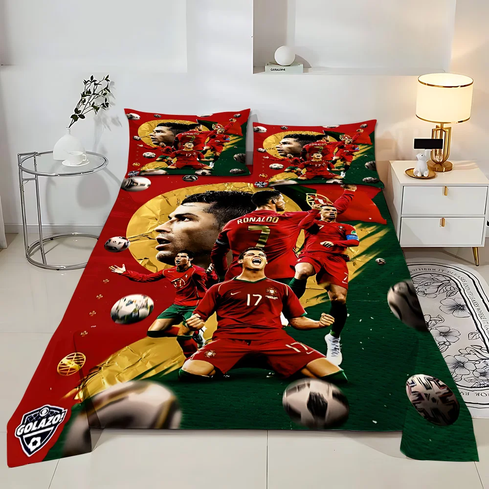 Football CR7 R-Ronaldos Bedding Set Adult Children Bed Sheet With Pillowcase Droop Full Encirclement Mattress Cover Four Seasons
