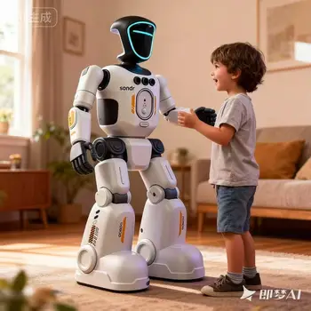 Robot Bionico Interattivo Yearoo con Controllo Gestuale, Programmabile, con Sensore AI, Canta e Balla, Giocattolo Educativo per Bambini