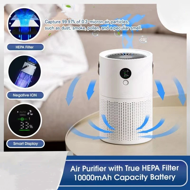 Wireless Air Purifier for Home/Car True HEPA Filter Remove Formaldehyde ,Smoking and Dust Air