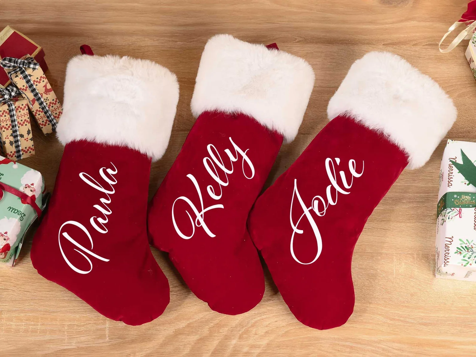 Christmas Stockings Red Plush Personalized Xmas Stocking with Name for Holiday Gift christmas stockings