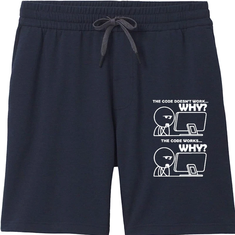 

Шорты мужские с забавным программирующим принтом, крутые стильные штаны из 100% хлопка, с принтом, летние