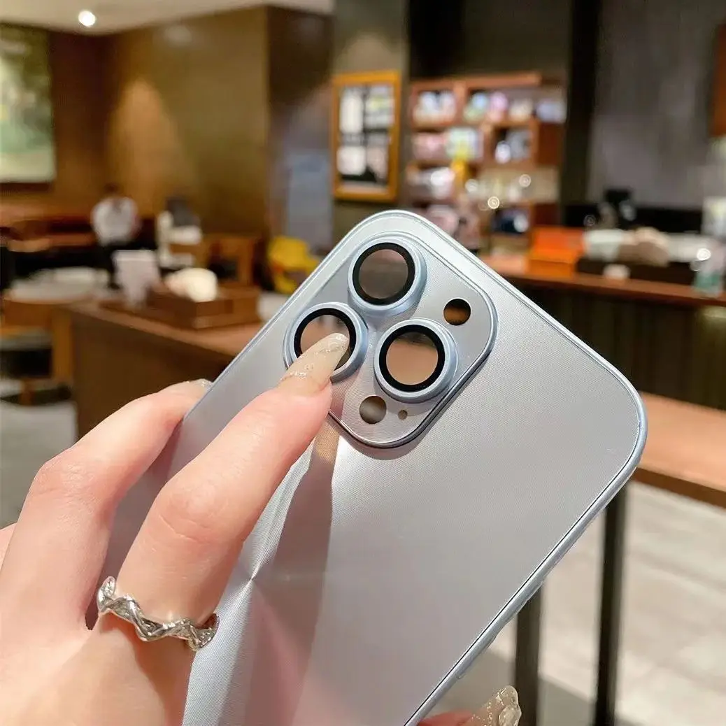 Luxury Laser Aurora CD Texture Matte Phone Case with Lens Protect Bumper Armor Cover