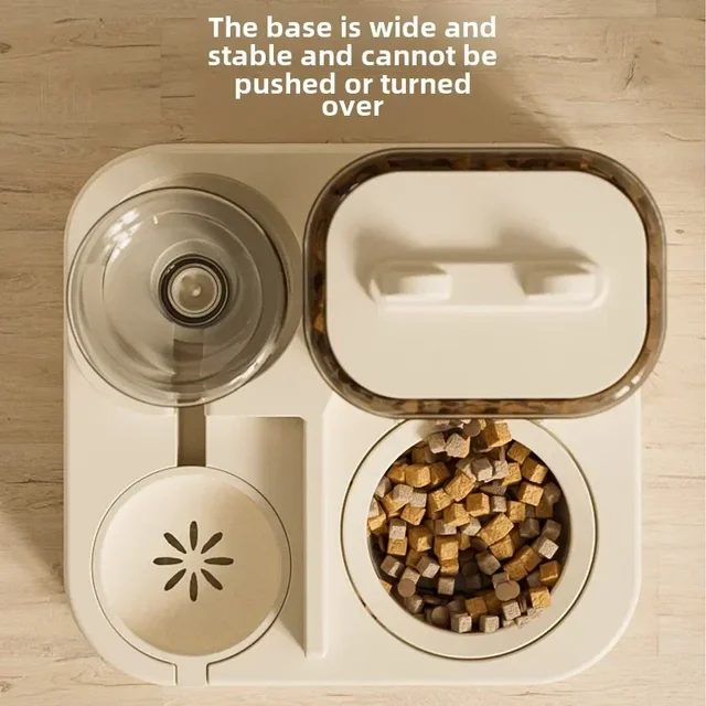 AAutomatic Cat Feeder & Water Fountain Set - Food Grade Plastic - for Cats & Dogs - Gravity Feed Design 5