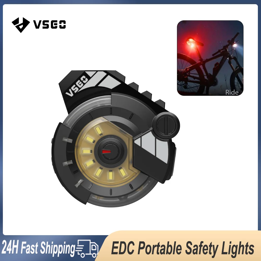 

VSGO Многофункциональный портативный задний фонарь для велосипеда для повседневного использования наружный фонарь для кемпинга, пешего туризма мини безопасность ночные огни водонепроницаемый