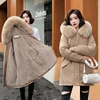 Women Parka Fashion Long Coat Wool Liner Hooded Parkas 2023 New Winter Jacket Slim with Fur Collar Warm Snow Wear Padded Clothes 4