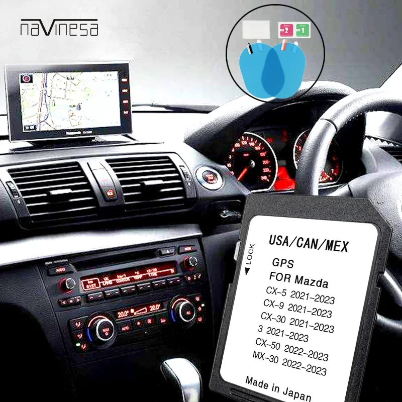 

for Mazda 3 CX-5 CX-9 CX-30 MX-30 CX-50 Car Navigation SD Card 16GB USA CAN MEX Maps GPS Card 2023 with Anti Fog Reaview