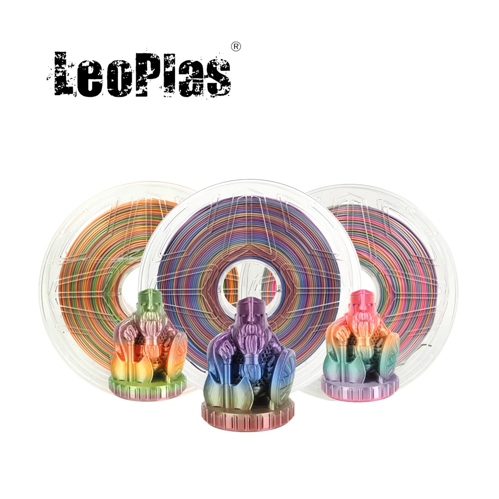 LeoPlas Ultra Rainbow Silk PLA Filament 1.75mm 1kg For FDM 3D Printer Pen Consumables Printing Supplies Plastic Material