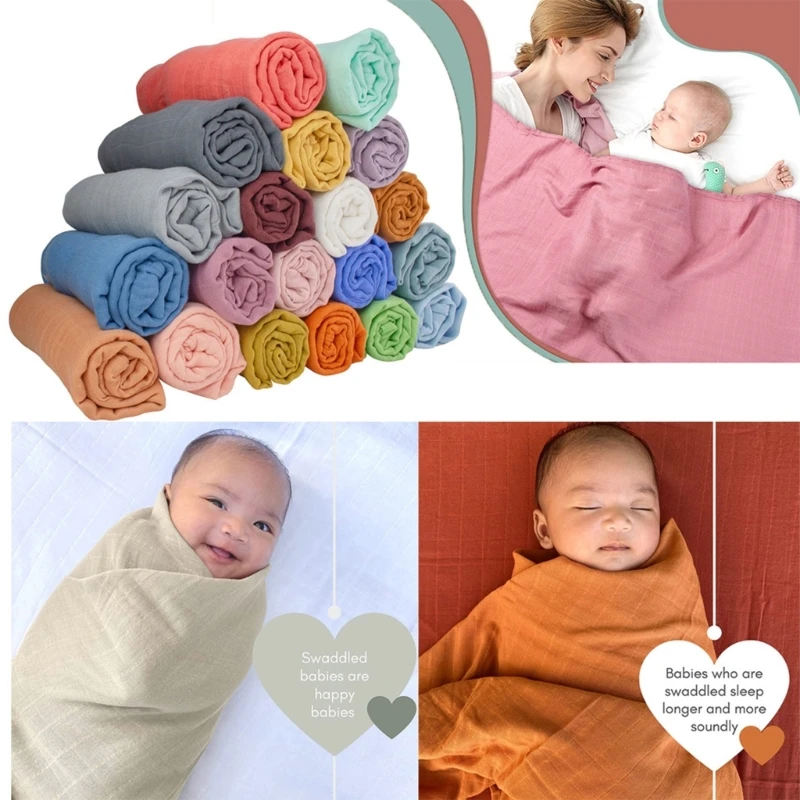 Couverture enveloppante pour nouveau-né, couverture de réception en coton  respirant pour bébé, serviette de bain pour nourrissons, cadeau de douche