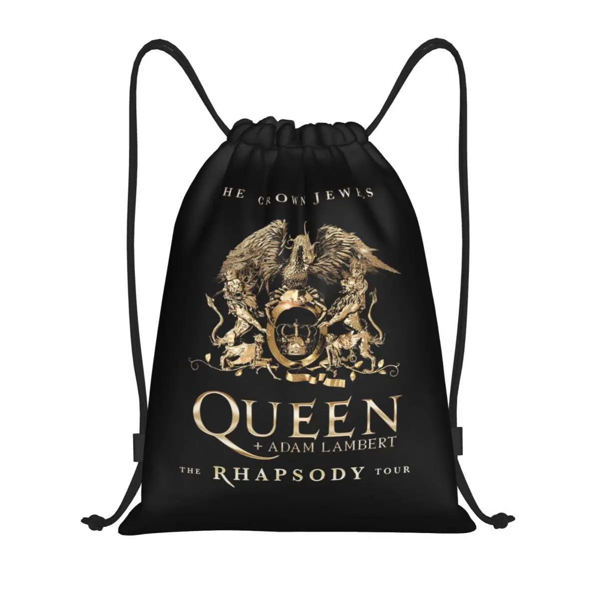 

Персонализированные сумки Freddie Mercury Crown на шнурке для покупок, рюкзаки для йоги для женщин и мужчин, спортивный рюкзак рок-ролл для спортзала