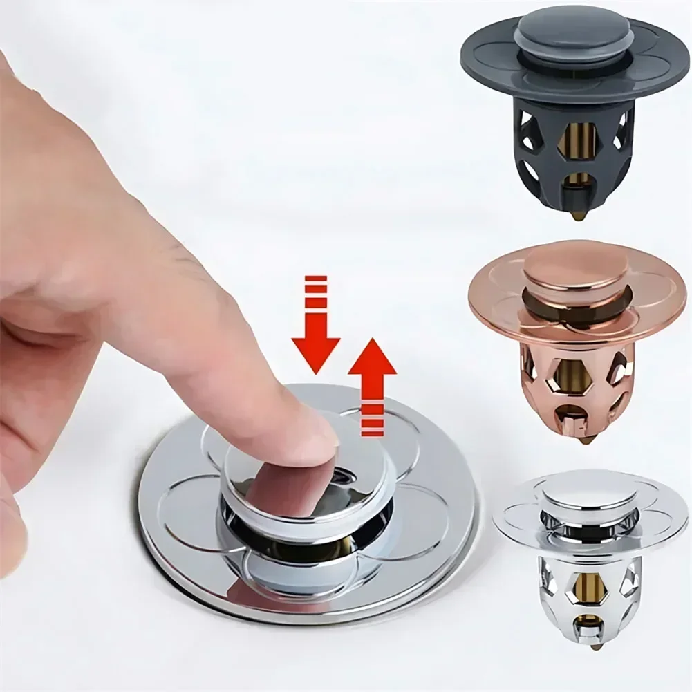 Bathroom Sink Plug Stopper Wash Basin Pop-Up Bounce Core Drain Filter Bathtub Hair Catcher Sink Strainer