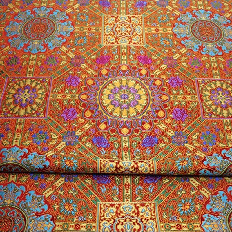 100x70cm Jacquard Brokat Stoff Damast chinesischen Stil Cheong sam mongolische Robe tibetische Robe buddhistische Kostüme DIY hand gefertigt – Detail 4