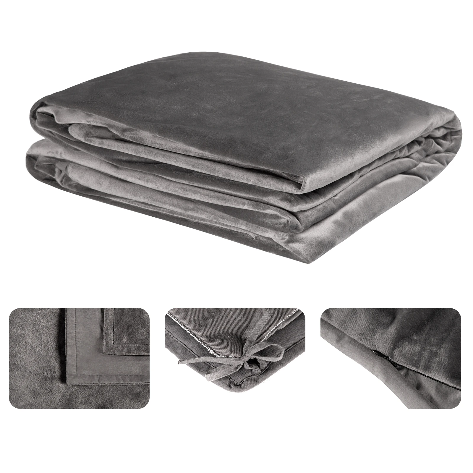 7KG Weighted Blanket for Adults with Glass Beads Removable Warm