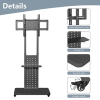Rolling TV Floor Stand Vertical Horizontal Trolley TV Mount with Shelf for 32-65 Inch - Image 6