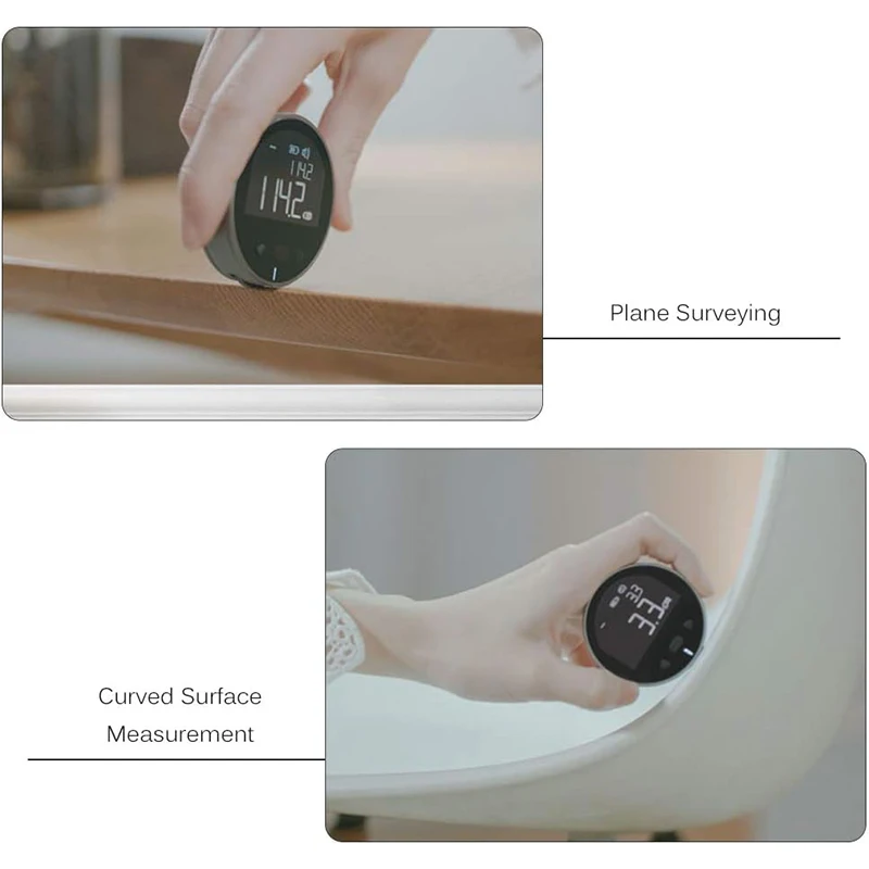 DUKA ATuMan Little Q Electronic Ruler 8 in 1 Range Finder Digital Tape Measure Mini Rolling Measuring Tool Flat Curved Tape Measure Measuring Tape Measuring Ruler