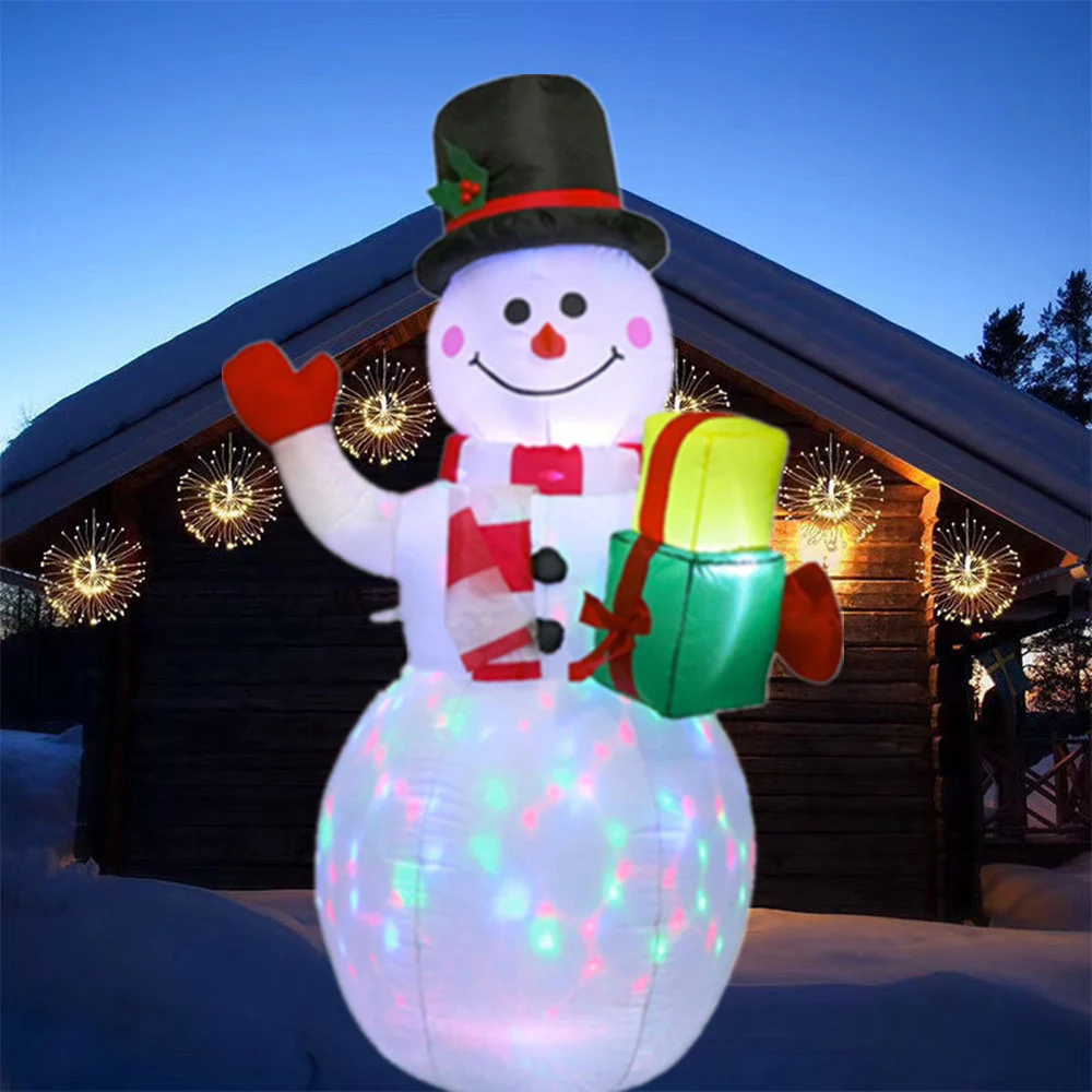Inflatable Christmas Tree/Snowman/Claus/Big Bear/Gingerbread Man Dolls Model Built-in LED Outdoor Decorations Garden Party Decor