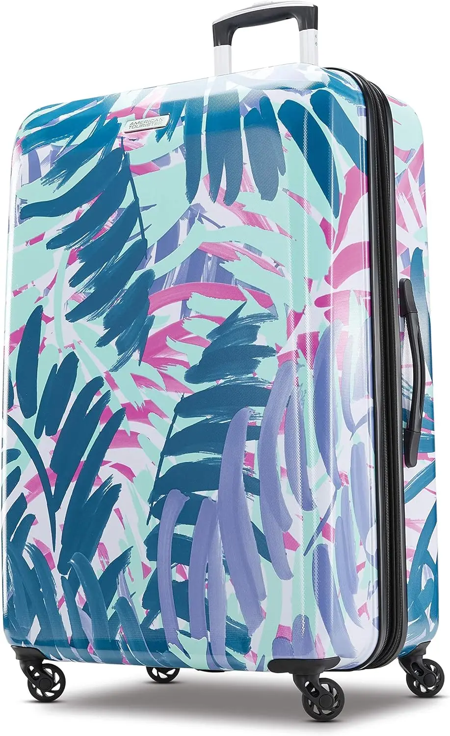 

American Tourister Moonlight Hardside Expandable Luggage with Spinner Wheels, Palm Trees, Checked-Large 28-Inch