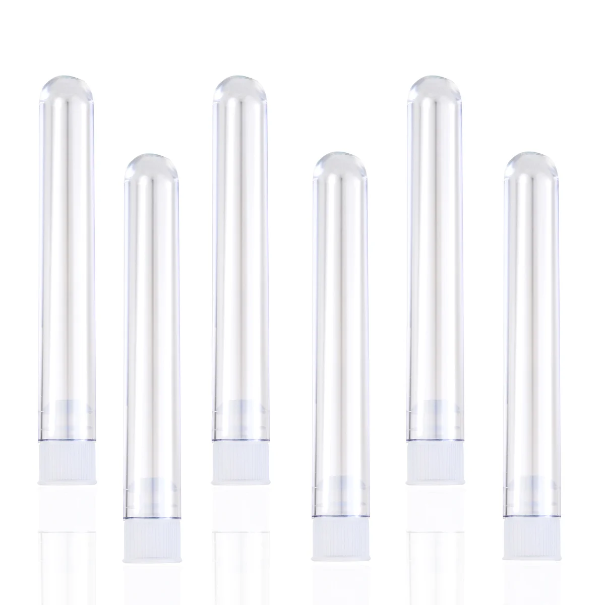 

/ Pack, 12*75MM Plastic Hard Test Tube with Lid, Transparent Laboratory Test Tube with Capsule Sample Bottle Container