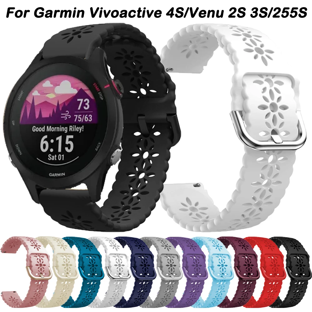 

Quick Release 18mm Silicone Band For Garmin Forerunner 255S Music 265S/Venu 2S 3S/Vivoactive 4S/Move 3S/Rey/Active S Watch Strap