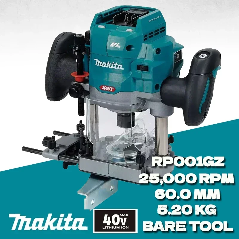 MAKITA RP001GZ Wood Router 40V Max Cordless Rechargeable Polishing Machine High Power Carpentry Specific Trimming Machine RP001G wood router