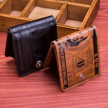 Porta carte fotografiche in pelle da uomo Porta carte di moda Portafoglio di grande capacità Portafogli da uomo con portafoglio modello 100 dollari USA
