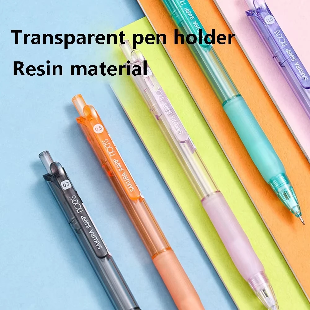 Sakura Mechanical Pencil 0.5mm/0.7mm Student Automatic Pencil School Acsesories Back For Students School Office Stationery 6