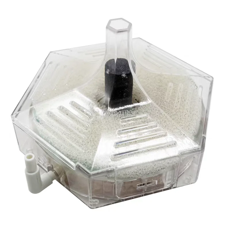 Small aquarium filter in corner