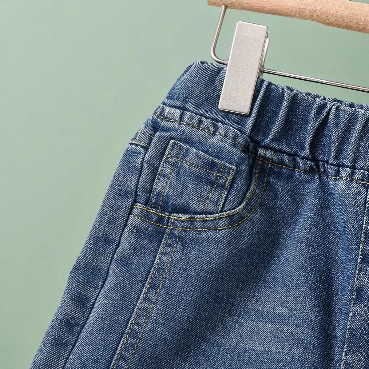 السراويل للفتيات الجينز المراهقين ملابس الأطفال فراشة طباعة السراويل ربيع الخريف الطفل الاطفال الملابس الجينز 6 8 10 12 14 Y